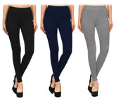 BM03 Leggings en coton extensibles pour femmes couleurs tendances gris noir bleu