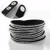 Bracelet strass en daim 284 - mod. fermeture clip Swansea