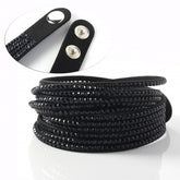 Bracelet strass en daim 284 - mod. fermeture clip Swansea