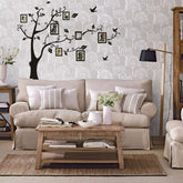 Sticker mural arbre adhésif photo cadre décoratif 90 x 110 cm