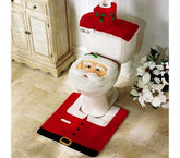 3036 Ensemble de décoration de toilettes Père Noël siège ,tapis et porte-rouleau