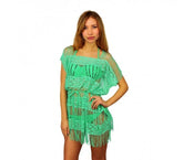 A04 robe à franges pour la plage. Mod. Melissa (effet de crochet)