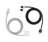 893267 Câble 2 en 1 Micro USB adaptateur de charge Lightning et données 39 cm