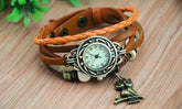 Montre analogique- bracelet en cuir - hibou