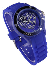 Montre femme "Colors of Love" cadre lumineux avec coeur et bracelet en silicone