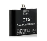 Kit connecteur 5 en 1 lecteur cartes mémoire USB micro USB LIGHTNING Smartphone