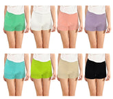 F9330 Short pour femme modèle Denise brodé tissu élastique en plusieurs couleurs