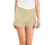 F9330 Short pour femme modèle Denise brodé tissu élastique en plusieurs couleurs