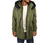 D-235 Parka kaki à capuche pour homme Z-DESIGN modèle Revange fausse fourrure