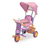 TS43 Tricycle poussette à pédales SCHIANO avec capot et siège anti-chute