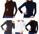 VKA21 Pack de 5 sous-pulls thermiques doublure polaire ass. Trisha col cheminée