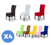 4701 Set de 4 housses de chaise en tissu élastique idéal pour cuisine et salon