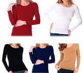 VKA20 Pack de 5 sous-pulls Suami manches longues col rond femme effet thermique