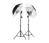4493 Kit d’éclairage studio 2 parapluies lumineux 85 cm avec ampoules de 135 w