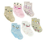 N608 Lot 6 paires chaussettes antidérapantes bébé MOVE GIRL tailles 0 à 24 mois