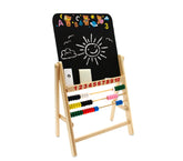 401896 Tableau noir multifonctions en bois avec abaque et craies 66 x 38 x 22 cm