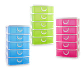 391570 Tour de rangement COLORBOX coloré en plastique avec 5 tiroirs 15x19x26 cm