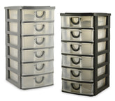 195864 Tour de rangement multiusage BOXIN en plastique 6 tiroirs 15 x 19 x 31 cm