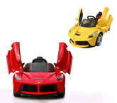B81842 Voiture électrique pour enfants FERRARI siège en cuir 12V télécommandée
