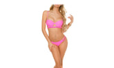 H2832 Maillot de bain bikini rembourrés mod. CROCHET avec ruban coloré