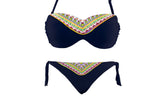 CY9927 Maillot de bain bikini rembourrés mod. NICLA avec fantaisie géométrique