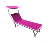 Chaise longue en aluminium avec parasol LUXURIOSA 180XX60X40 cm couleur fushia