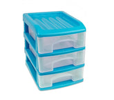 213810 Tour de rangement 3 tiroirs WELKHOME en plastique rigide 16x13x17 cm