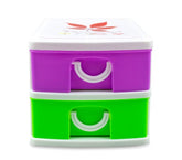 391587 mini tour de rangement multicouleur 2 tiroirs WELKHOME 9x13x8 cm