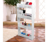 Organisateur de produits avec roues 4 compartiments pour cuisine ou SDB