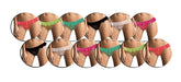 Lot de 12 tangas / strings sexy dentelle et volant - taille unique