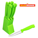 Set 6 couteaux 12 cm- poignée ergonomique + support - WELKHOME