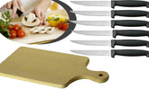 Set de 7 pièces - cuisine couteaux steak + 18 * 31 cm / inox- WELKHOME