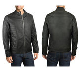 L179 Veste en similicuir pour homme NEW BRAMS modèle CASEY noir slim fit