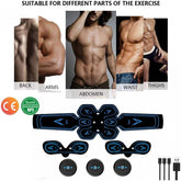 Électrostimulateur ABDOMINAL MUSCULAIRE ABS et bras rechargeable en silicone
