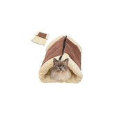 Tunnel en peluche pour chat et chien transformable en tapis