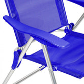 770459 Chaise de plage inclinable en textilène FORMIA avec accoudoirs BLEU