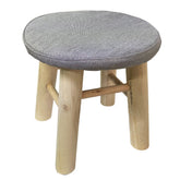 225037 Tabouret rond avec repose-pieds rembourré en bois de pin 30x30cm