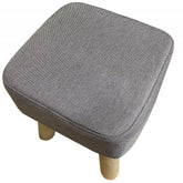 225038 Tabouret carré repose-pieds rembourré en bois de pin 27X27x30cm