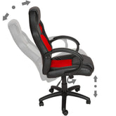 Chaise de bureau Gaming Racer en éco-cuir 4 roues pivotantes et directionnelles