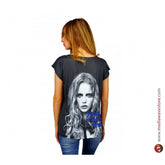 2391 T-shirt BLACKY à manches courtes avec effet poster et détails brillants