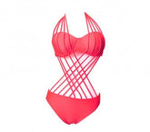 28-2 Maillot de bain rembourré mod. MONKNI, Lanières tressées