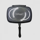 256006 Poêle à induction double gril DGBAVARIA antiadhésive NOIR 36 cm
