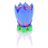 Bougie en forme de fleur musicale 456910 avec effets sonores et tournant BLEU