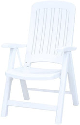 CARMEN chaise de jardin fauteuil pliant en polypropylène 104x61x59cm BLANC