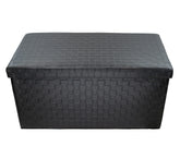 Pouf récipient pliable avec motif en relief en faux cuir 76x38x35 cm