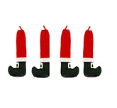 Set de 4 couvre-pieds de Noël 6145015 revêtement pour chaise pied du Père Noël