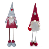 Gnome en polyester 75h cm 368008 décoration avec robe rouge de Noël et lumière