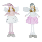 Fée décorative tissu de couleur blanche et rose art. 234045 haute 50cm de Pâques