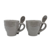 Service à café Felicia 100049 Pois coeurs céramique 6 tasses et 6 cuillères