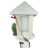 Lampe de Noël 293022 à paillettes en bois blanc h85 cm 15 led lumière chaude